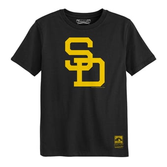 Preschool Mitchell & Ness  Black San Diego Padres Retro Logo T-Shirt