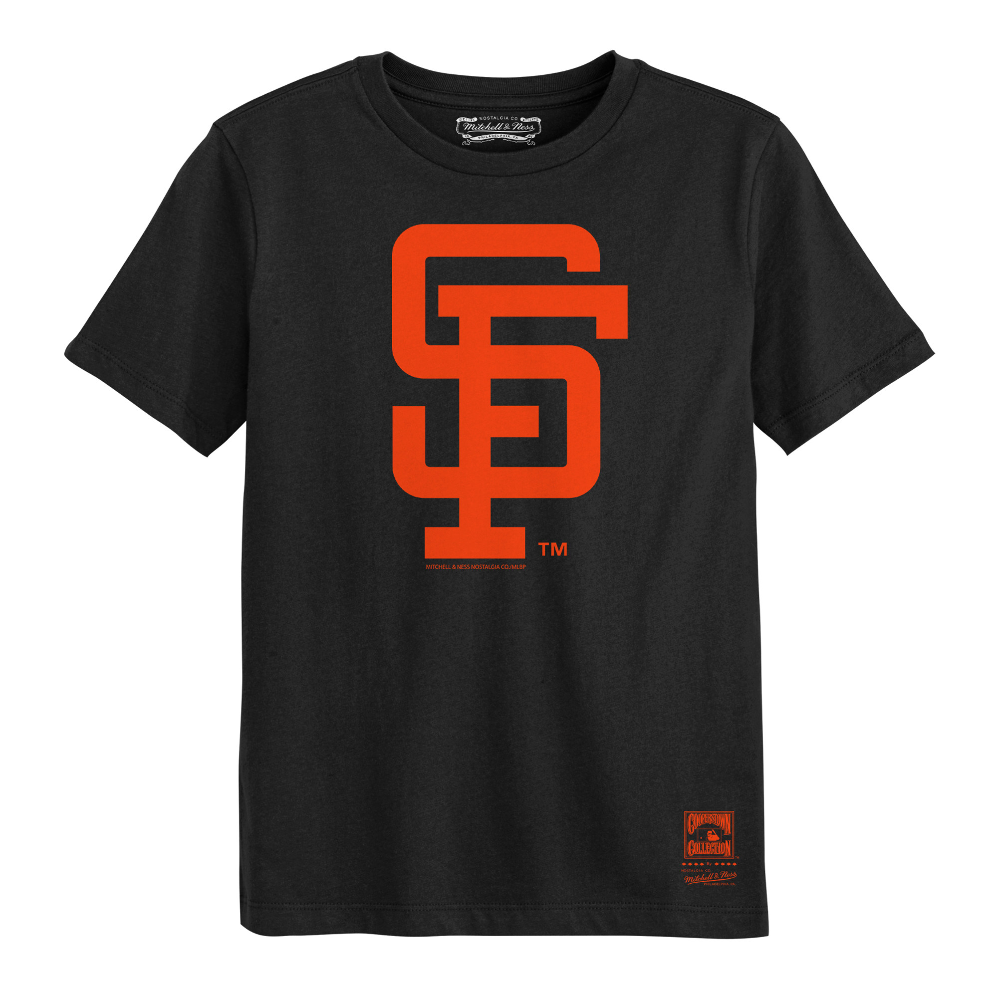 Preschool Mitchell & Ness  Black San Francisco Giants Retro Logo T-Shirt