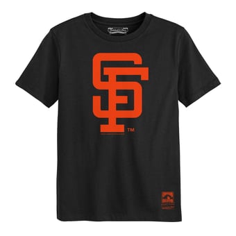 Preschool Mitchell & Ness  Black San Francisco Giants Retro Logo T-Shirt