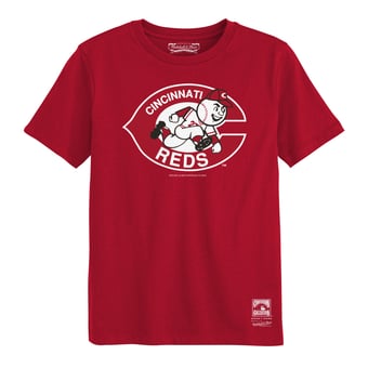 Preschool Mitchell & Ness  Red Cincinnati Reds Retro Logo T-Shirt