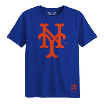 Preschool Mitchell & Ness  Royal New York Mets Retro Logo T-Shirt
