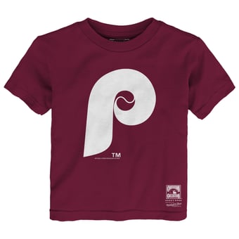 Toddler Mitchell & Ness  Burgundy Philadelphia Phillies Retro Logo T-Shirt