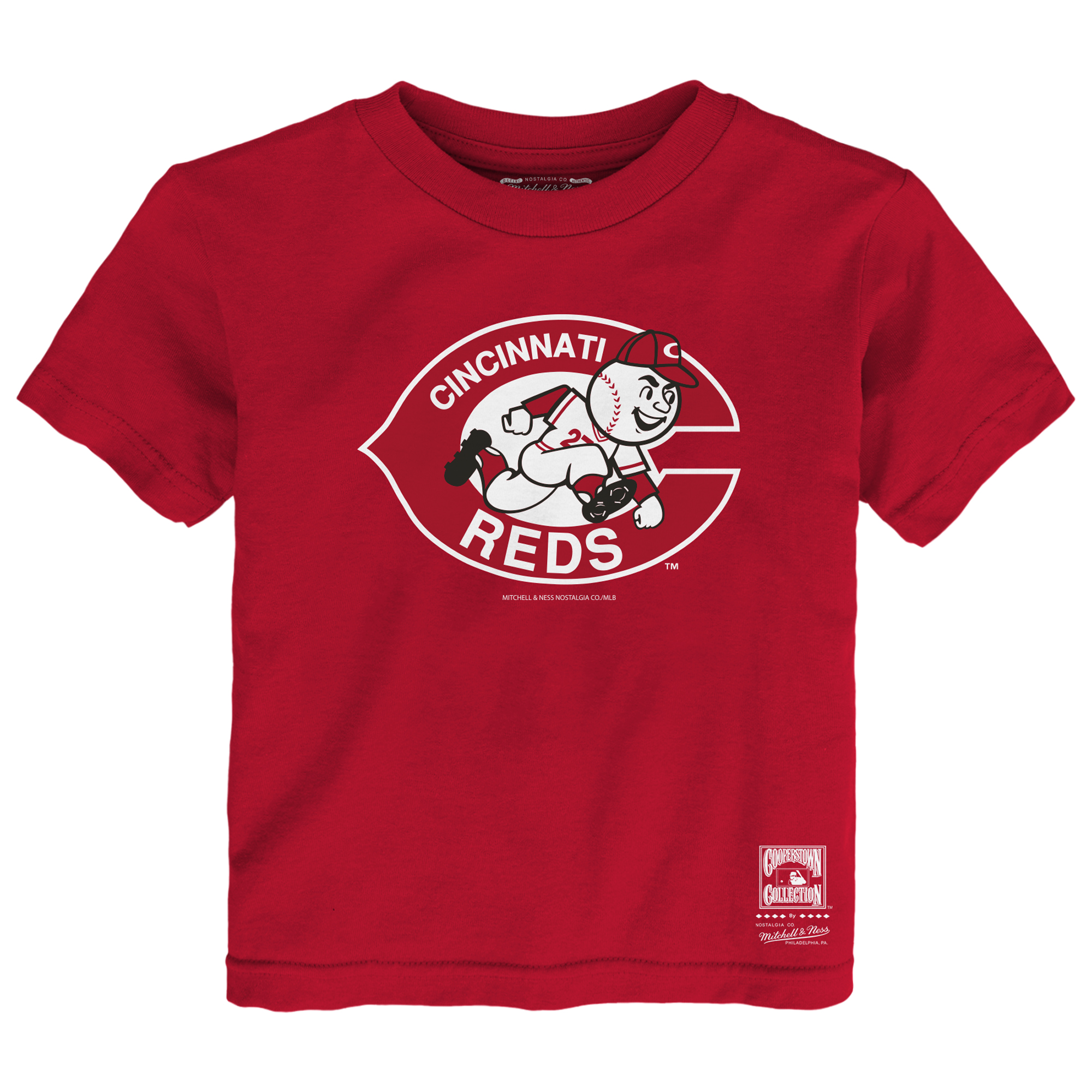 Toddler Mitchell & Ness Red Cincinnati Reds Retro Logo T-Shirt