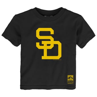 Toddler Mitchell & Ness  Black San Diego Padres Retro Logo T-Shirt