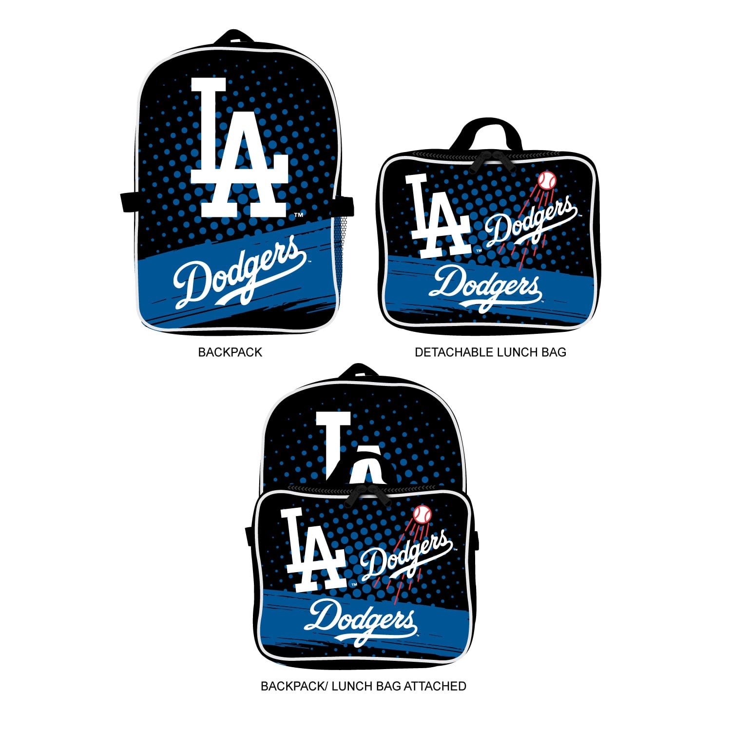 MOJO Los Angeles Dodgers Backpack & Lunch Box 2-Piece Set