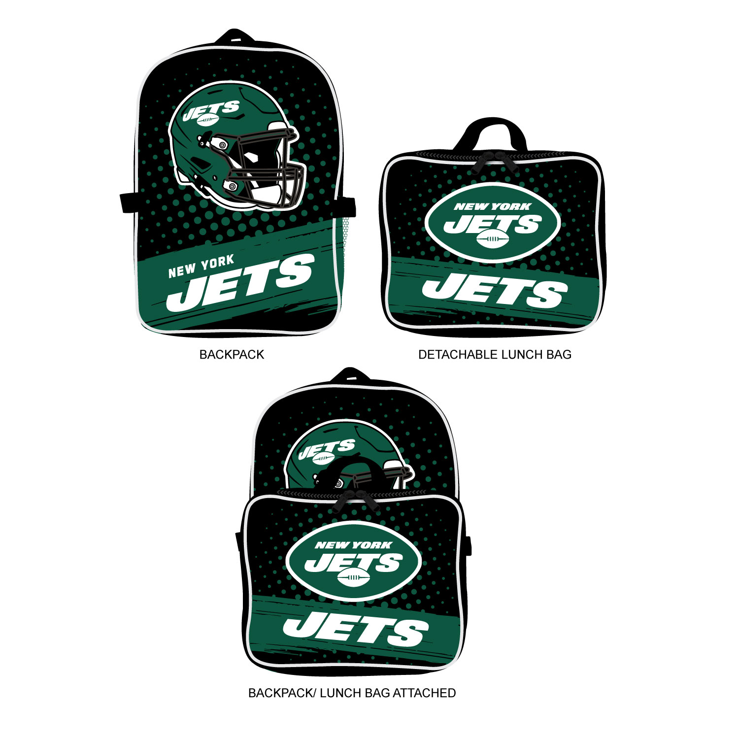 MOJO New York Jets Backpack & Lunch Box 2-Piece Set MOJO New York Jets Backpack & Lunch Box 2-Piece Set