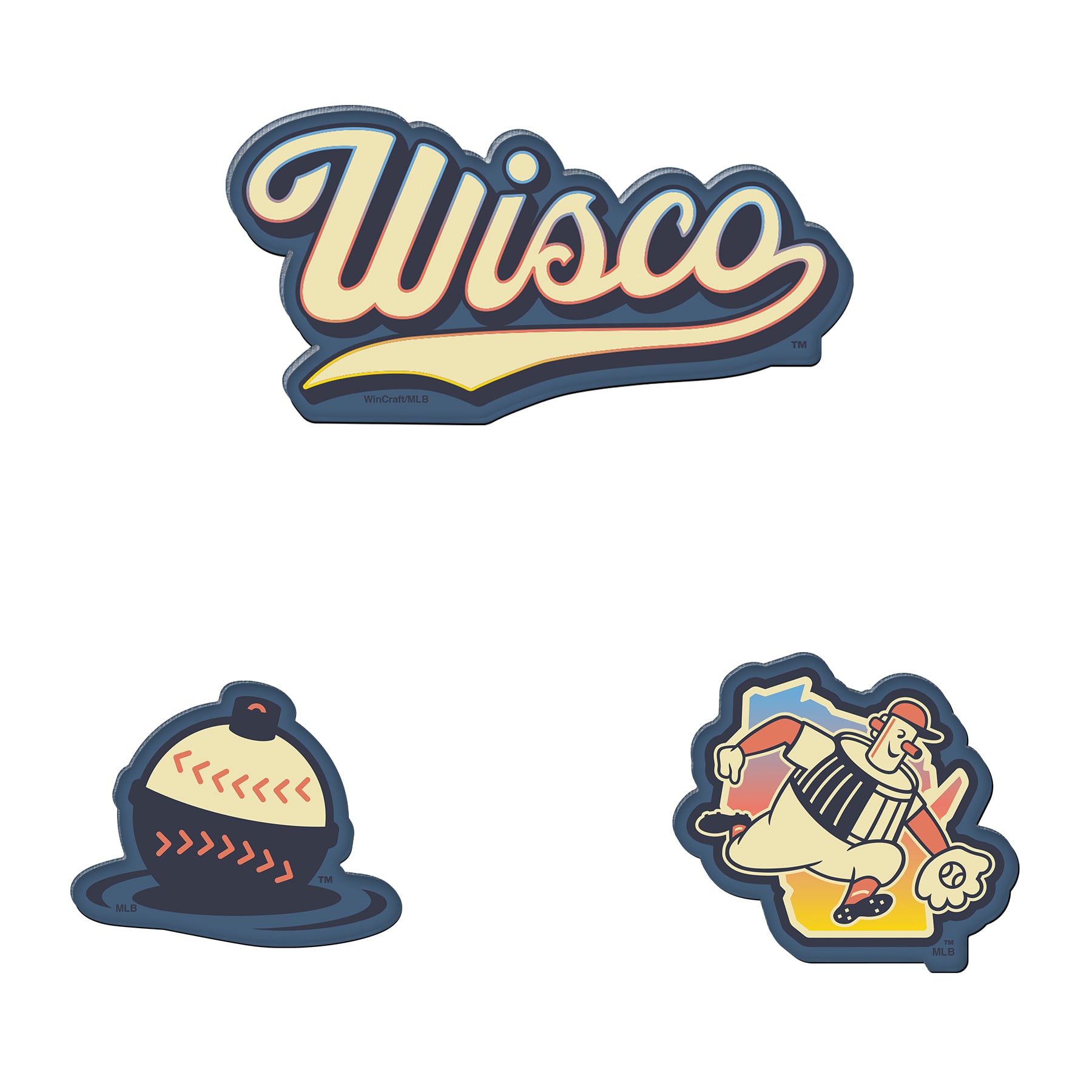 WinCraft  Milwaukee Brewers 2026 City Connect 3-Pack Premium Acrylic Fridge Magnet Set
