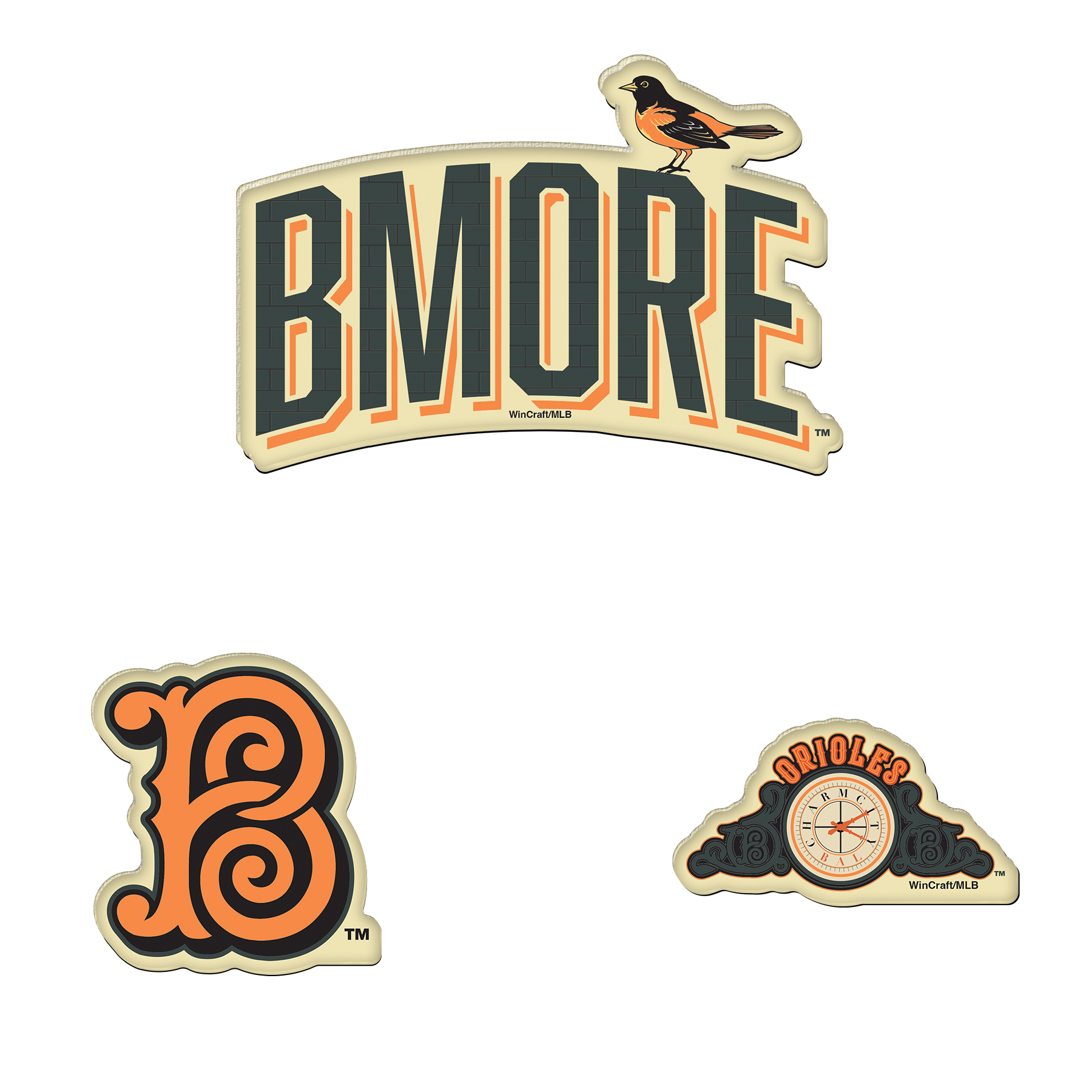 WinCraft  Baltimore Orioles 2026 City Connect 3-Pack Premium Acrylic Fridge Magnet Set
