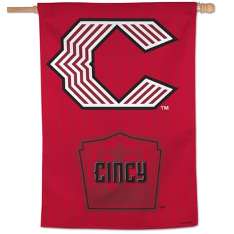 "WinCraft  Cincinnati Reds 2026 City Connect Single-Sided 28"" x 40"" Vertical Banner"