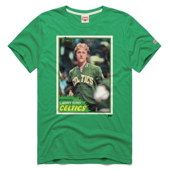 Unisex Homage Larry Bird Green Boston Celtics Topps Trading Card Player Tri-Blend T-Shirt