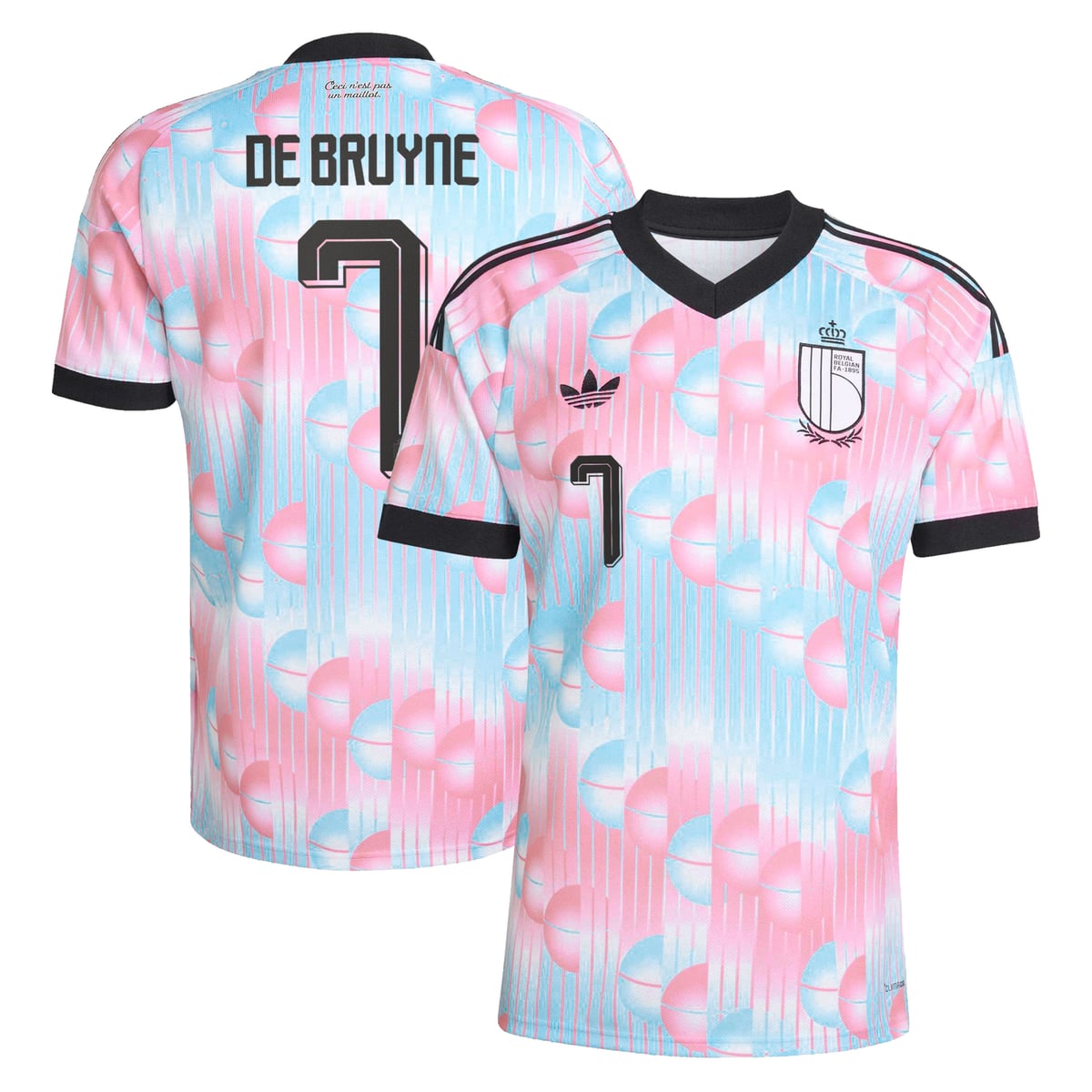 Maillot Extérieur Belgique 26 adidas avec flocage De Bruyne 7
