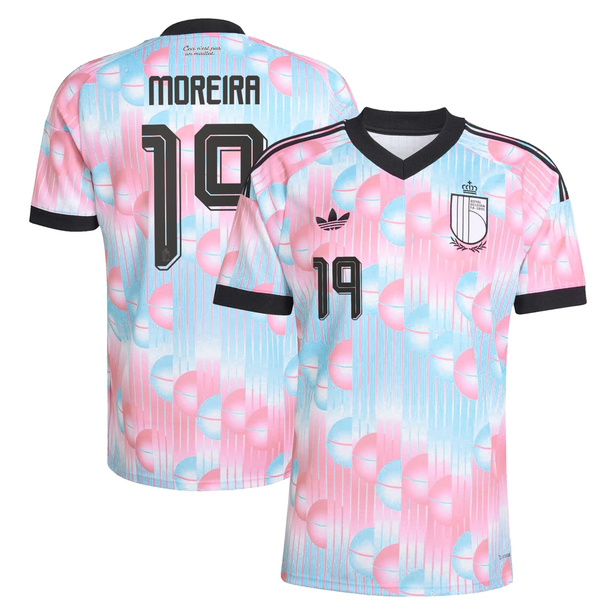 Maillot Extérieur Belgique 26 adidas avec flocage Moreira 19