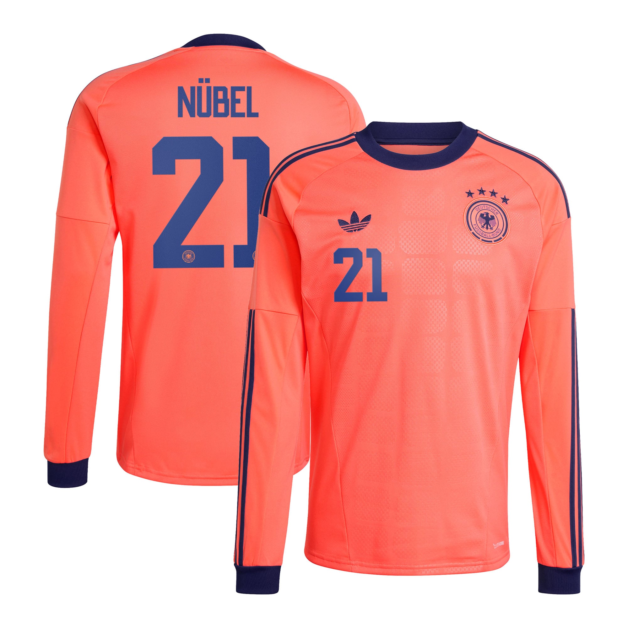 Maillot extérieur de gardien de but de l'équipe nationale d'Allemagne adidas 2026 - Manches longues avec flocage Nübel 21