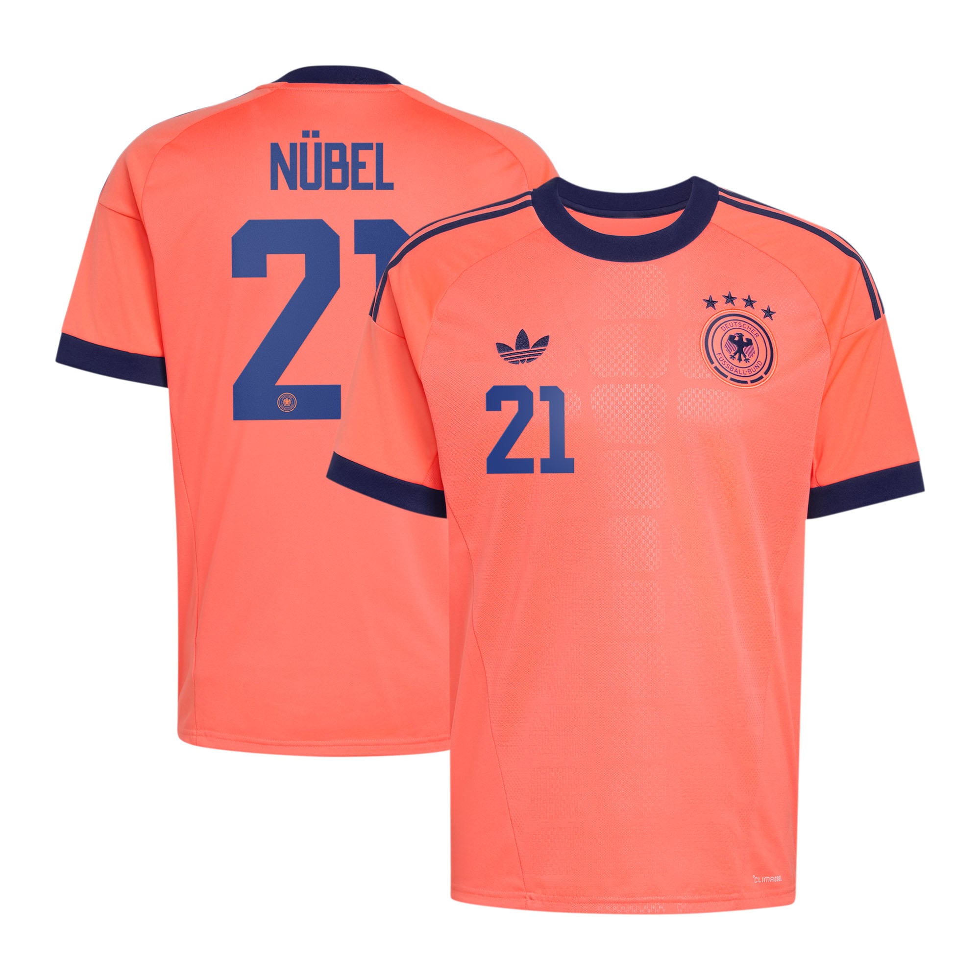 Maillot extérieur de gardien de but de l'équipe nationale d'Allemagne adidas 2026 avec flocage Nübel 21