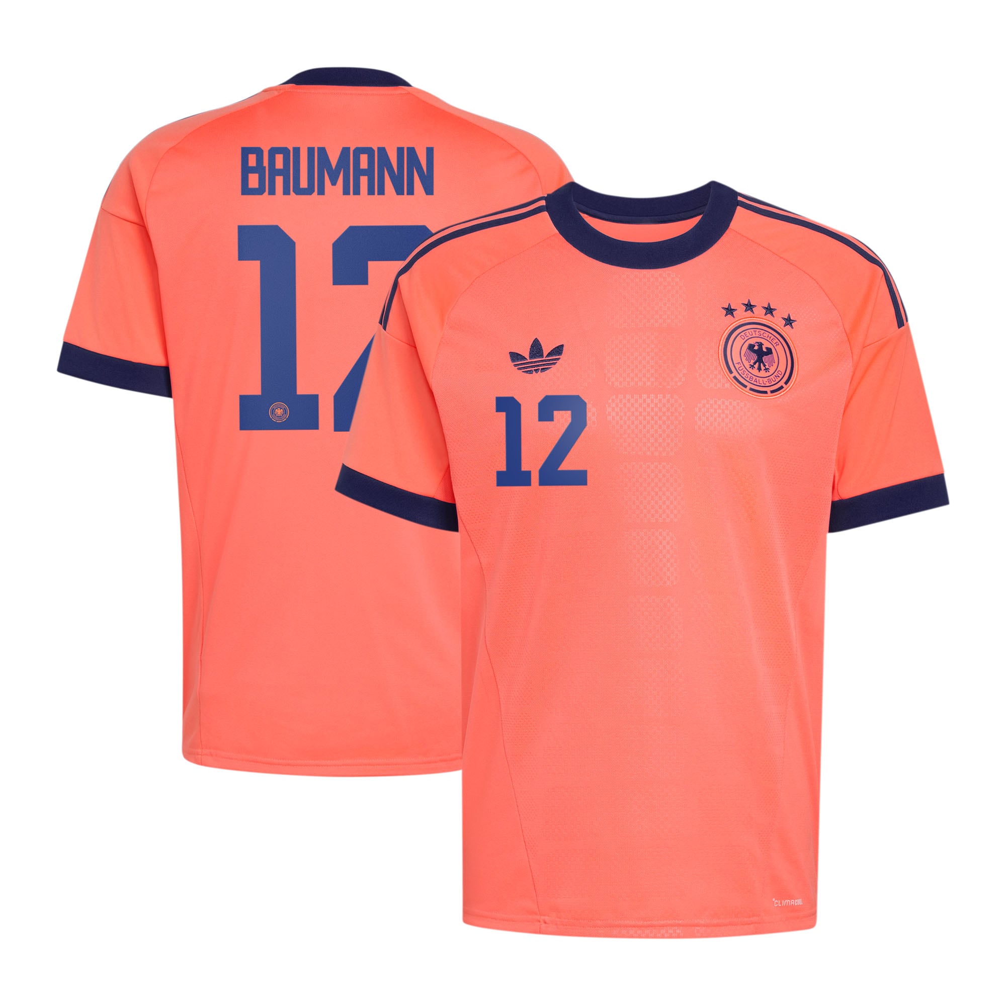 Maillot extérieur de gardien de but de l'équipe nationale d'Allemagne adidas 2026 avec flocage Baumann 12