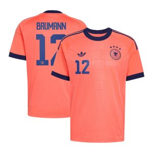 Maillot extérieur de gardien de but de l'équipe nationale d'Allemagne adidas 2026 avec flocage Baumann 12, vue 1