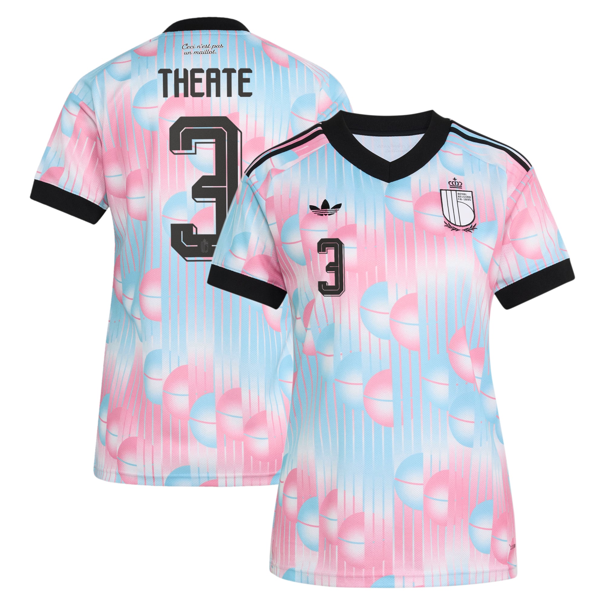 Maillot Extérieur Belgique adidas 26 - Femmes avec flocage Theate 3