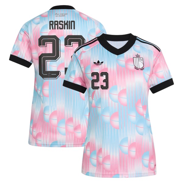 Maillot Extérieur Belgique adidas 26 - Femmes avec flocage Raskin 23