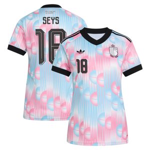 Maillot Extérieur Belgique adidas 26 - Femmes avec flocage Seys 18, vue 2