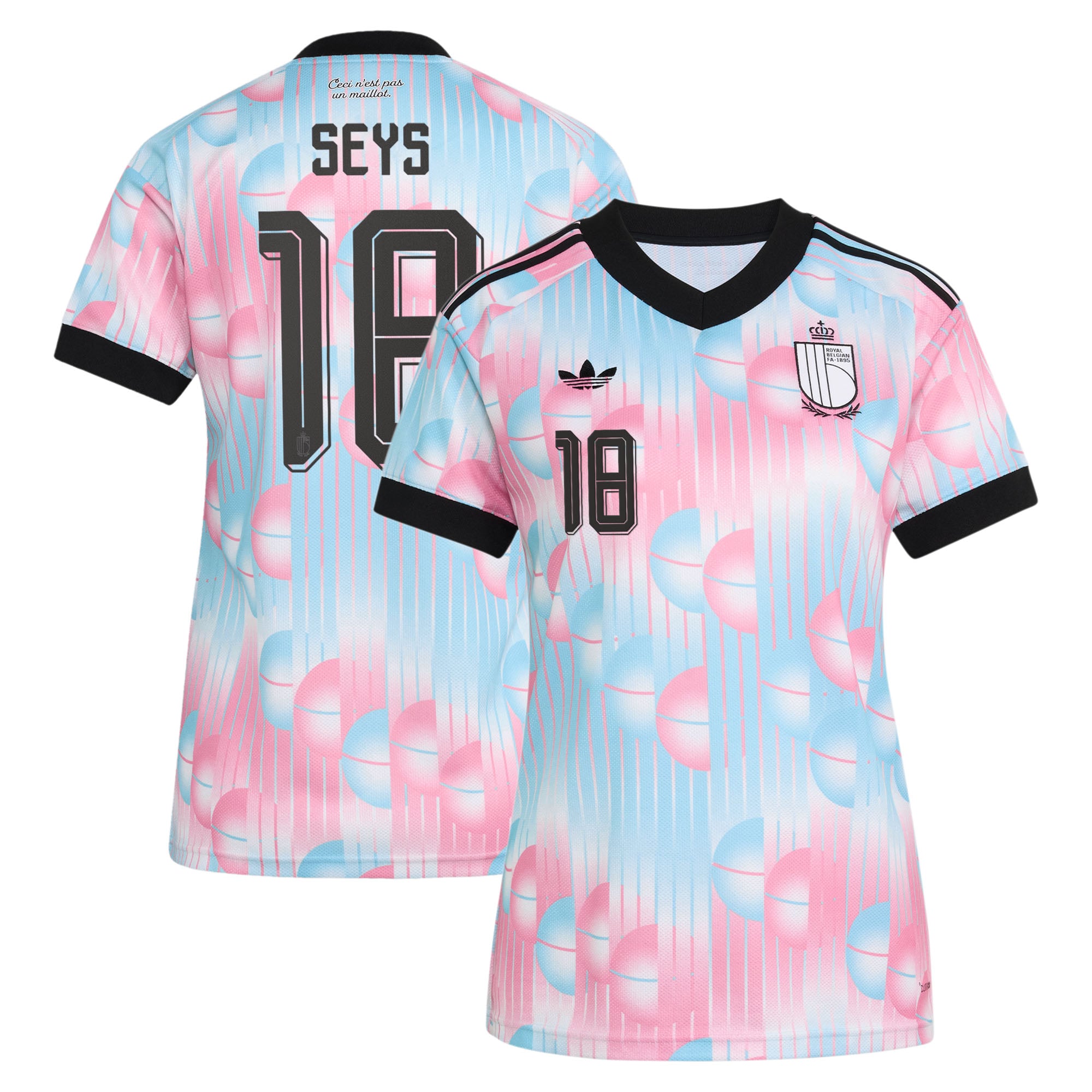 Maillot Extérieur Belgique adidas 26 - Femmes avec flocage Seys 18