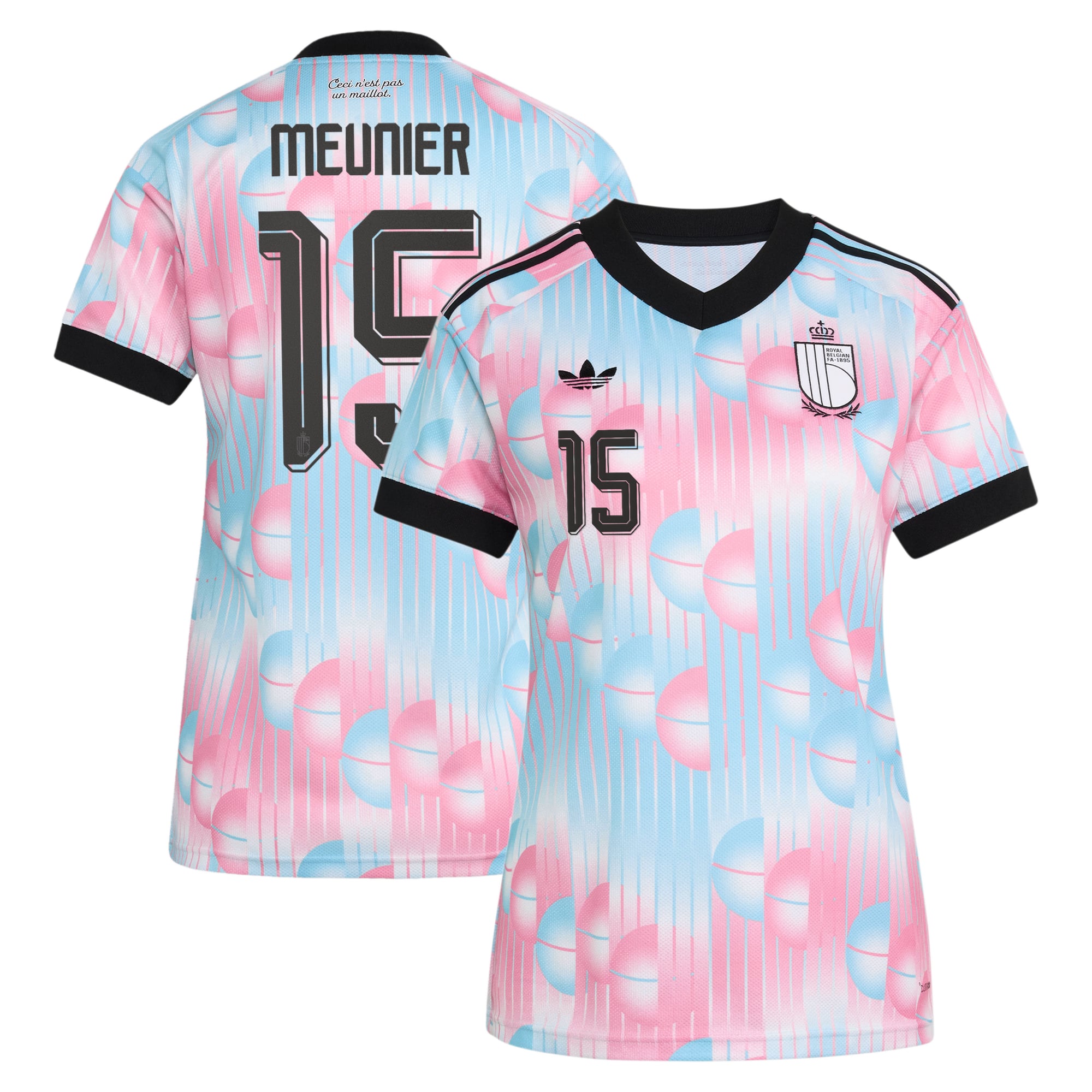 Maillot Extérieur Belgique adidas 26 - Femmes avec flocage Meunier 15