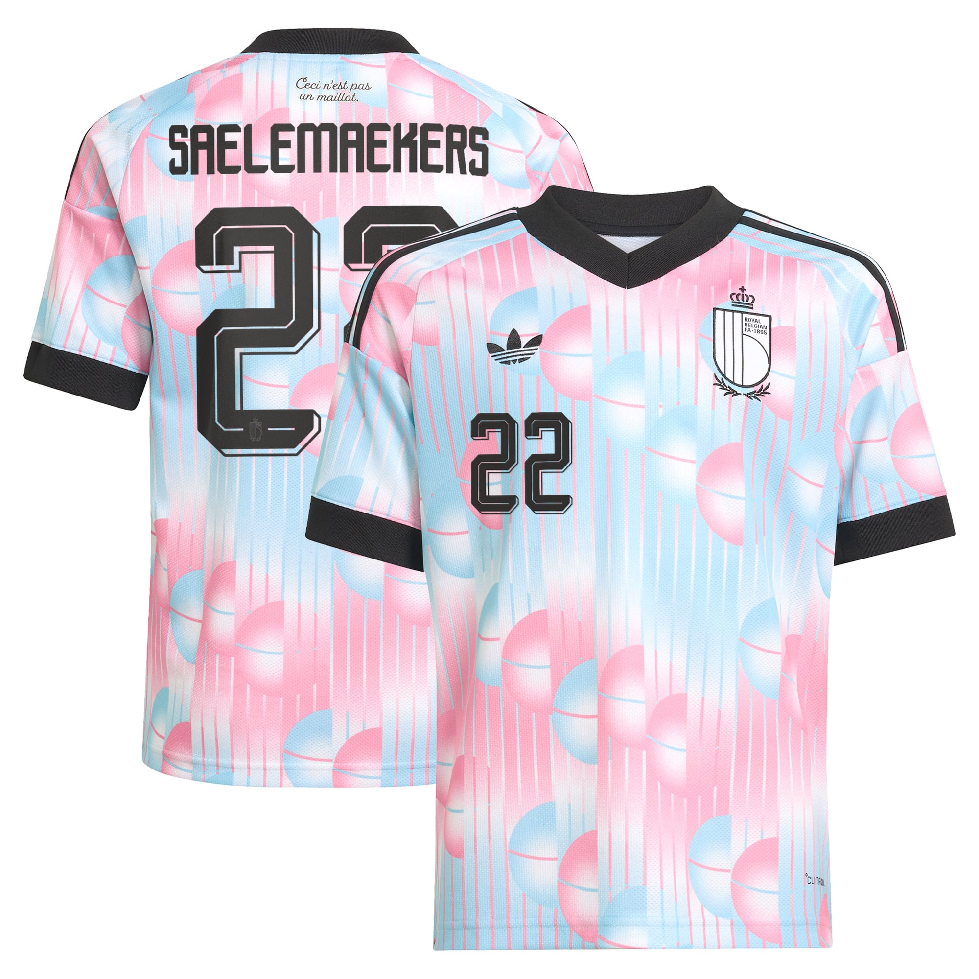 Maillot Extérieur Belgique adidas 26 - Enfant avec flocage Saelemaekers 22