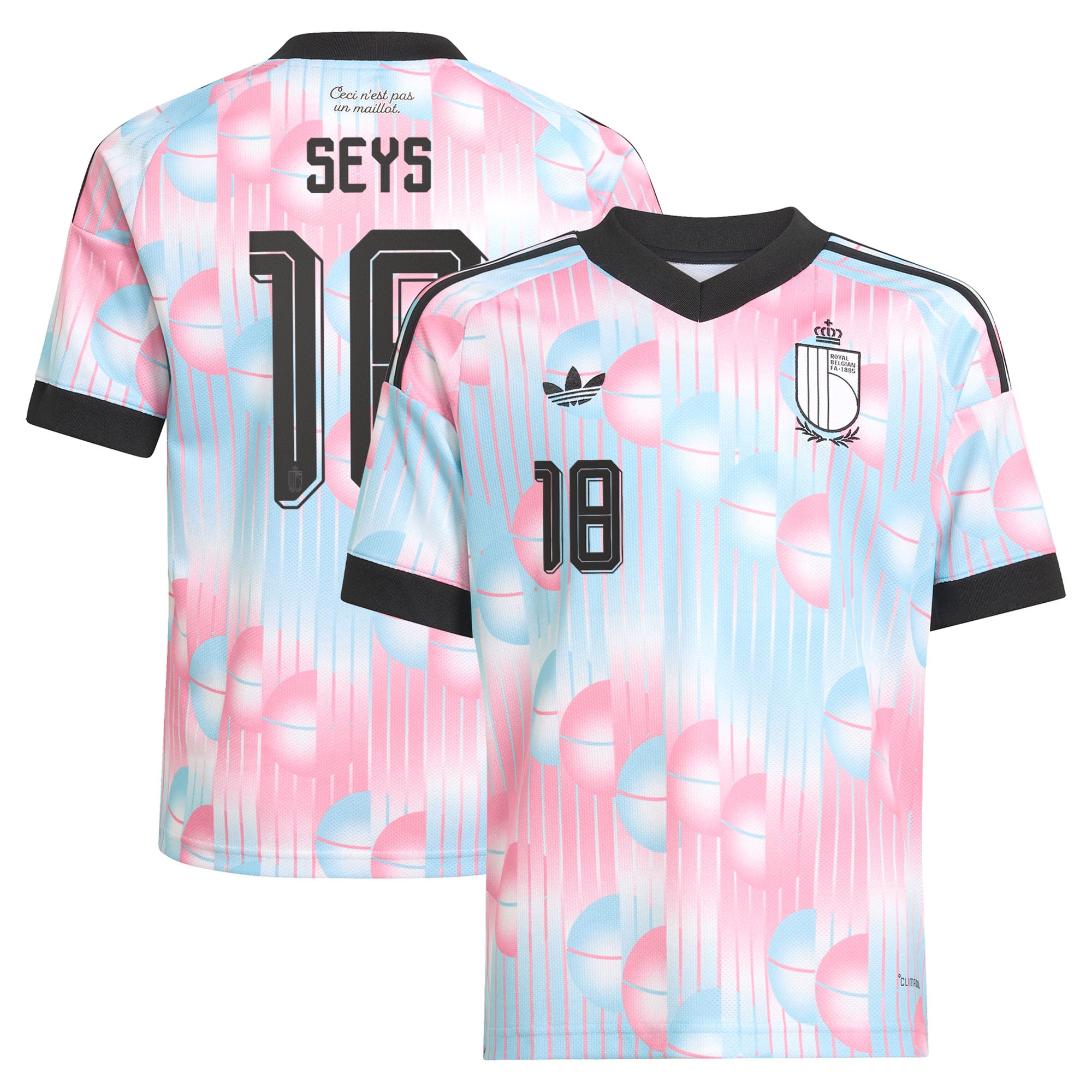 Maillot Extérieur Belgique adidas 26 - Enfant avec flocage Seys 18