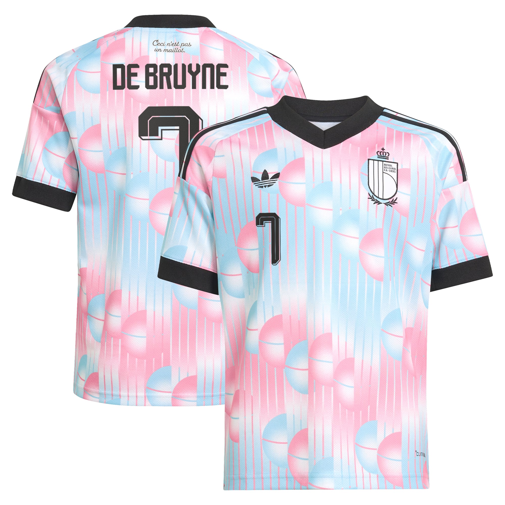 Maillot Extérieur Belgique adidas 26 - Enfant avec flocage De Bruyne 7