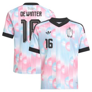 Maillot Extérieur Belgique adidas 26 - Enfant avec flocage De Winter 16, vue 2