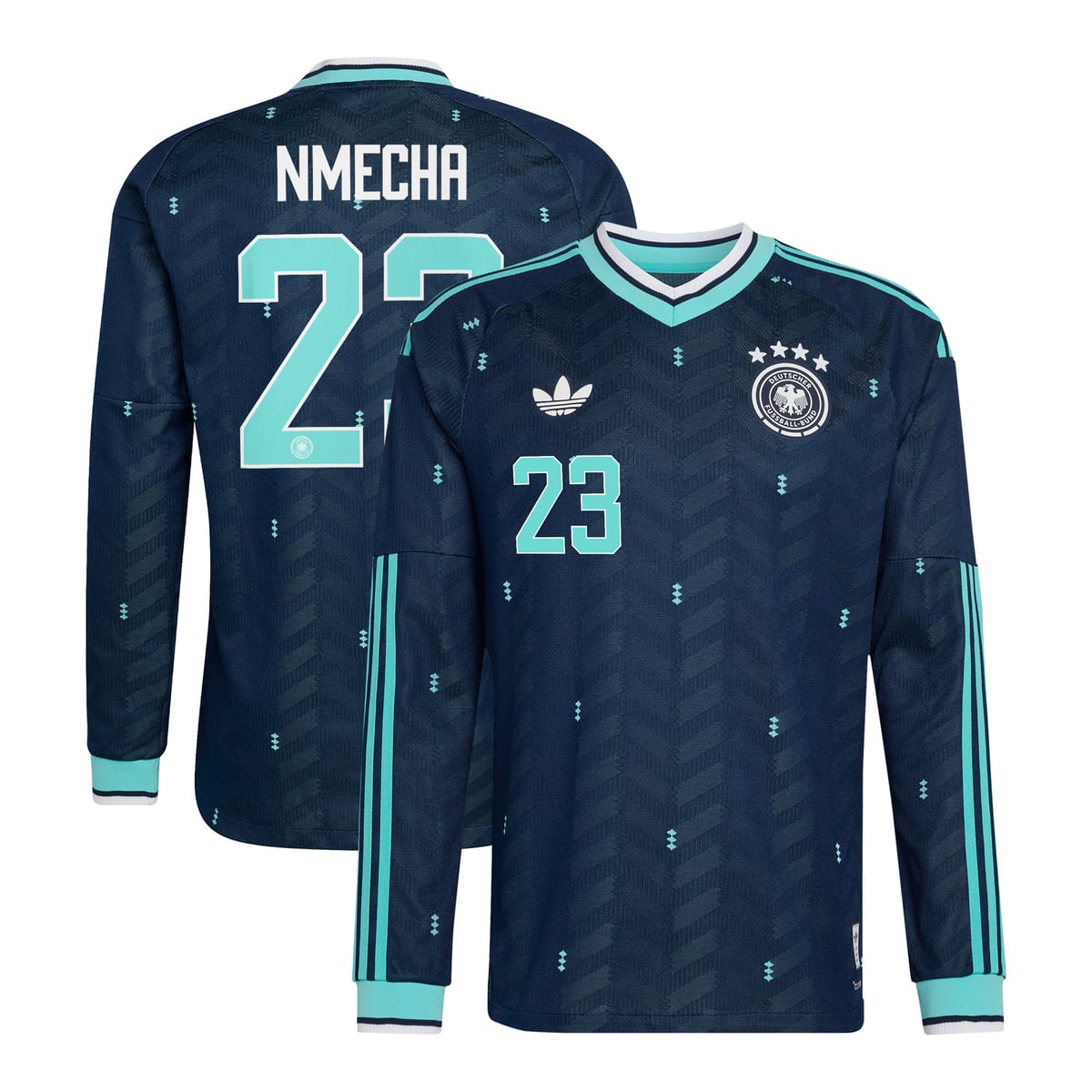 Maillot Extérieur Allemagne Authentic adidas 26 - Manches longues avec flocage Nmecha 23