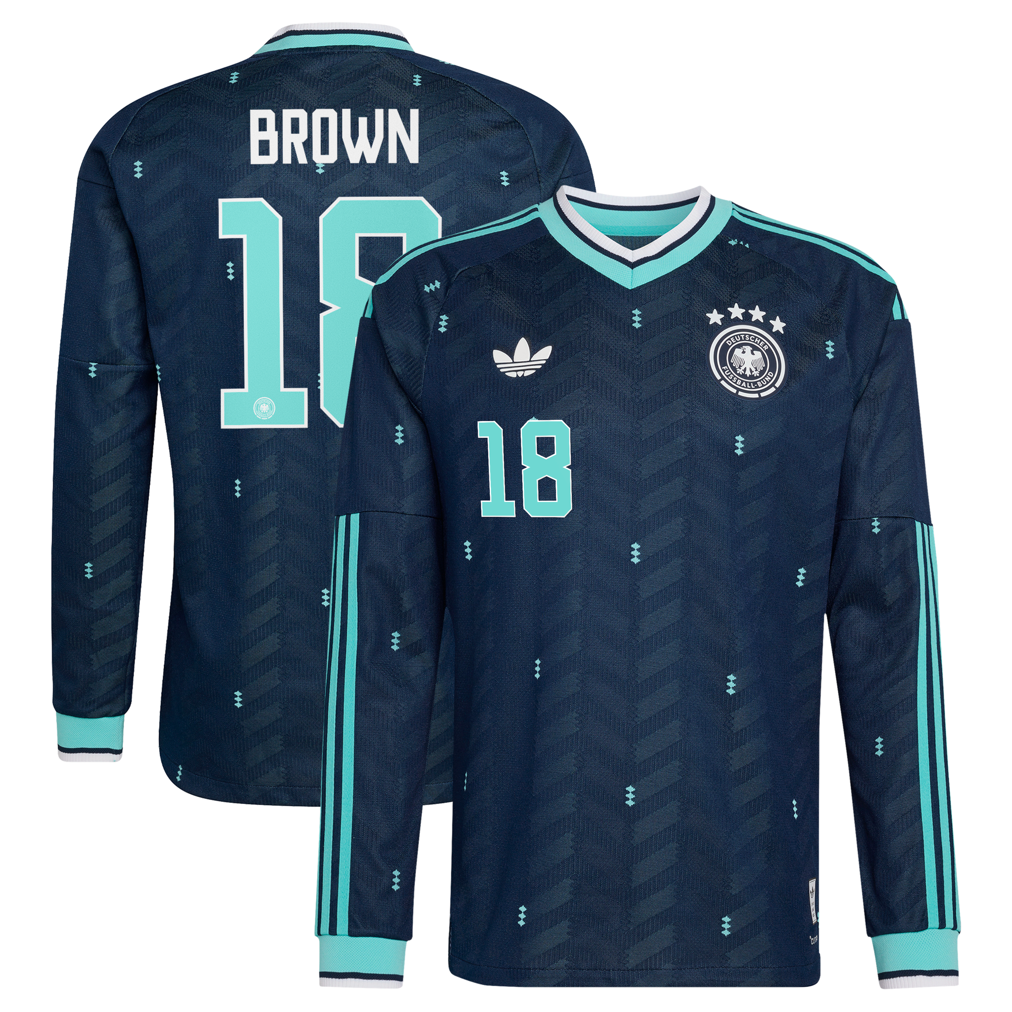 Maillot Extérieur Allemagne Authentic adidas 26 - Manches longues avec flocage Brown 18