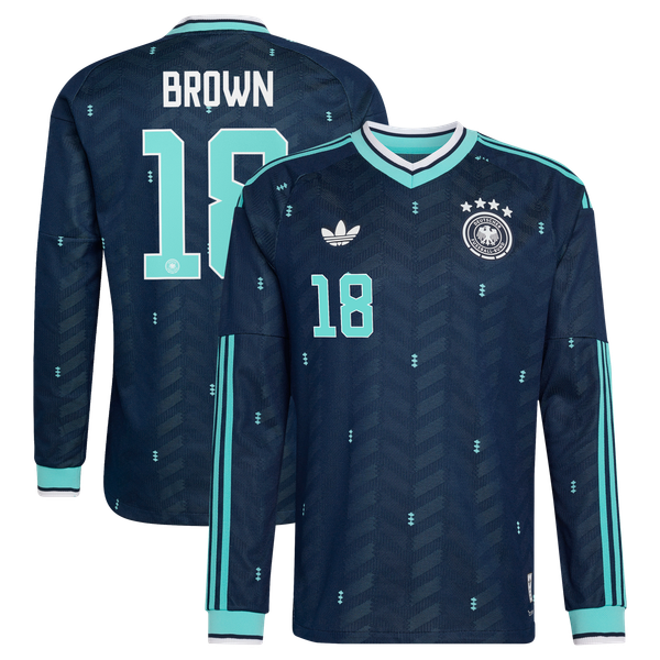Maillot Extérieur Allemagne Authentic adidas 26 - Manches longues avec flocage Brown 18