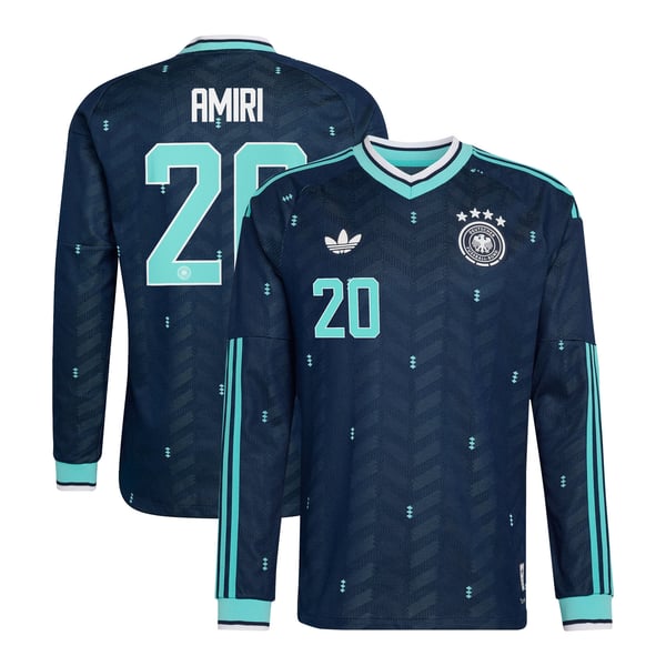 Maillot Extérieur Allemagne Authentic adidas 26 - Manches longues avec flocage Amiri 20