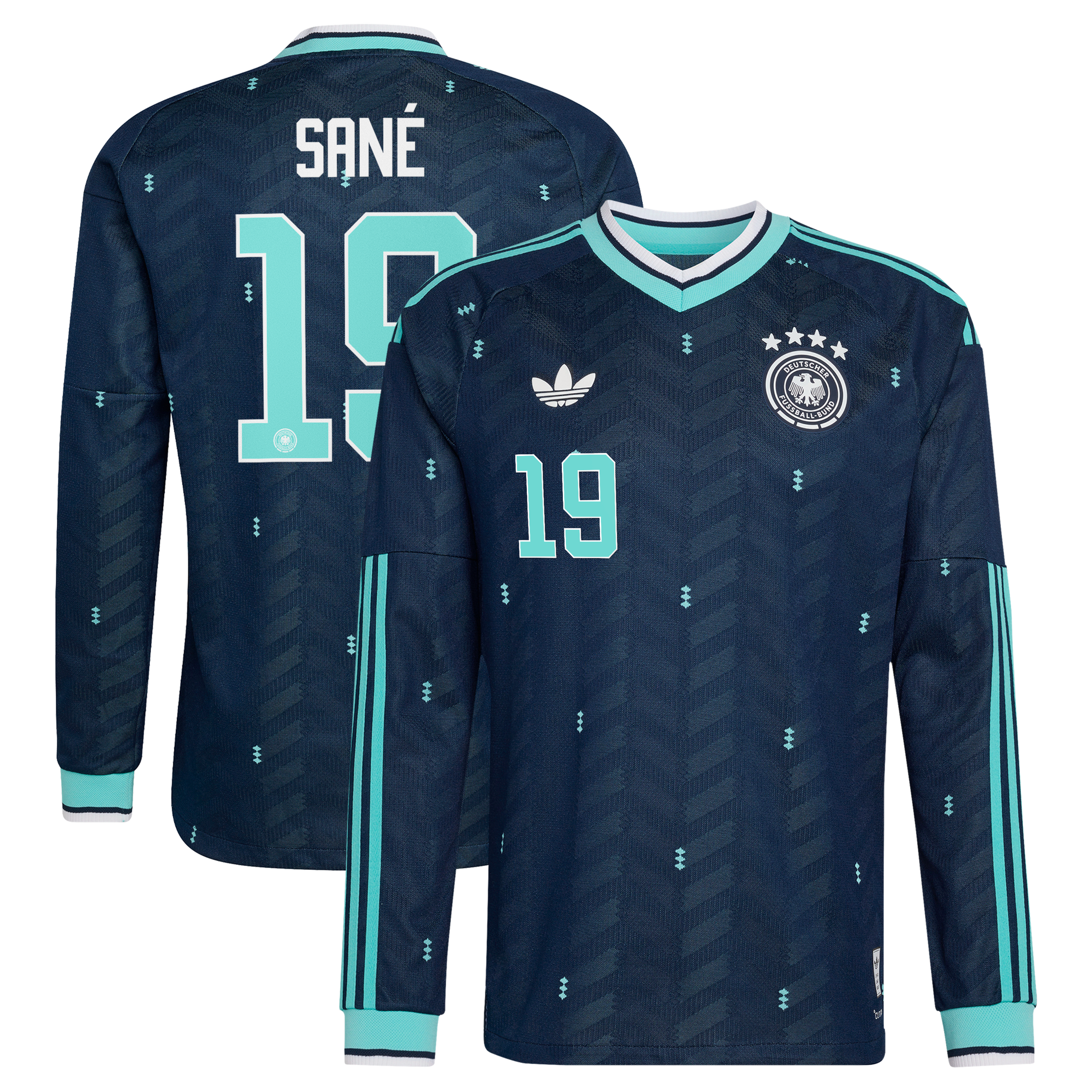 Maillot Extérieur Allemagne Authentic adidas 26 - Manches longues avec flocage Sané 19