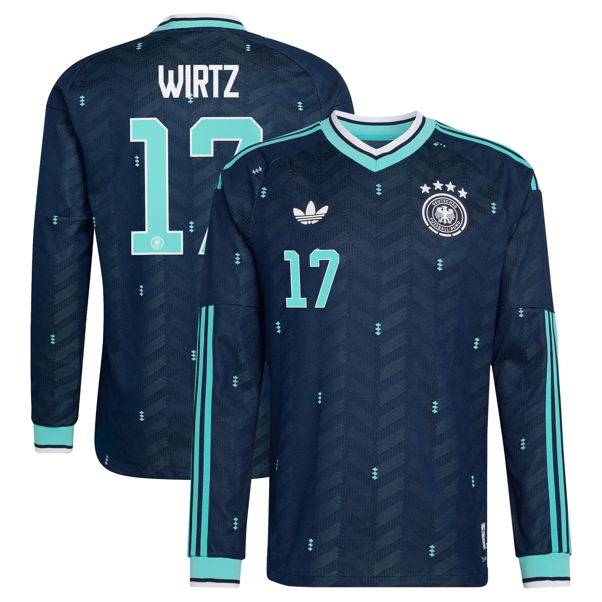 Maillot Extérieur Allemagne Authentic adidas 26 - Manches longues avec flocage Wirtz 17