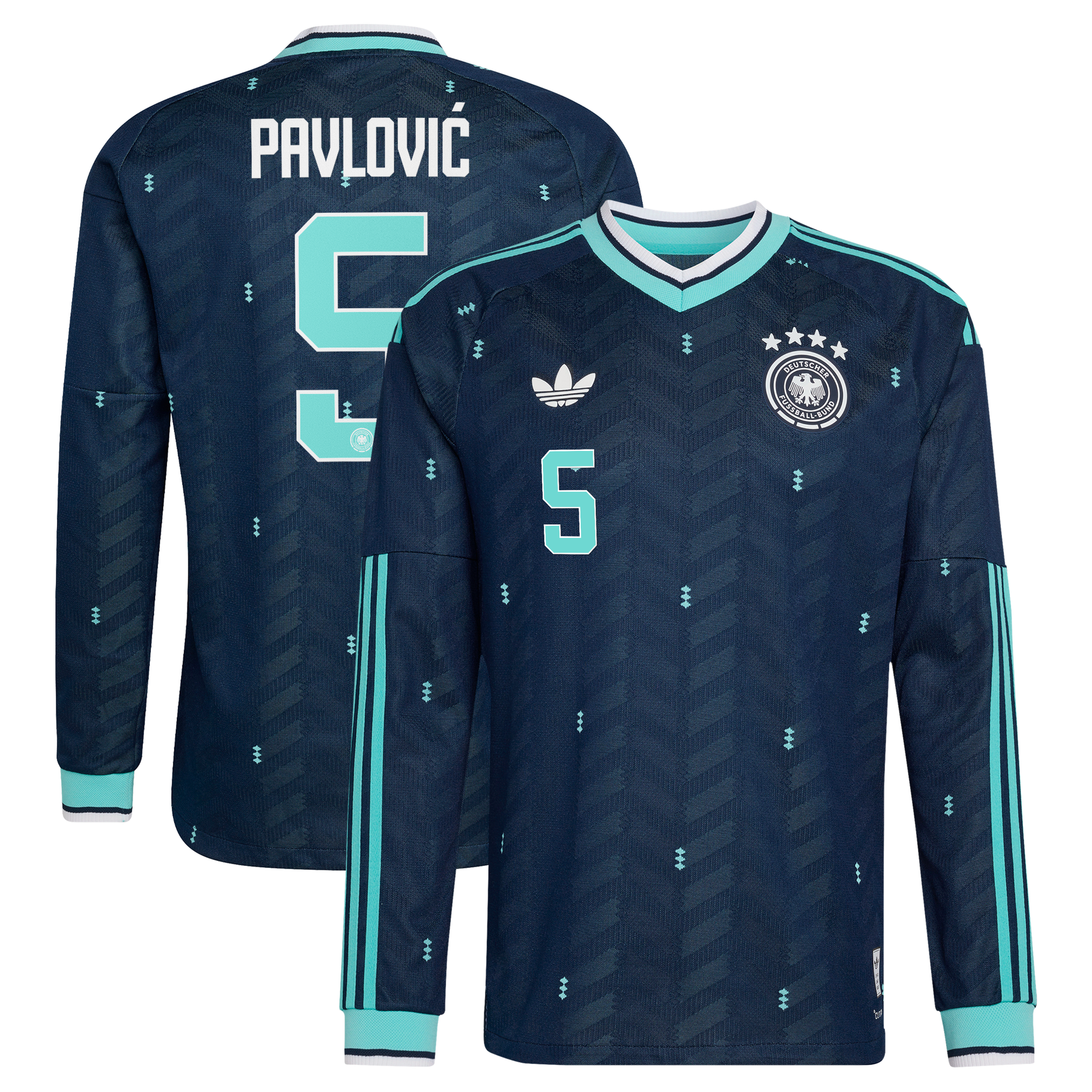 Maillot Extérieur Allemagne Authentic adidas 26 - Manches longues avec flocage Pavlović 5