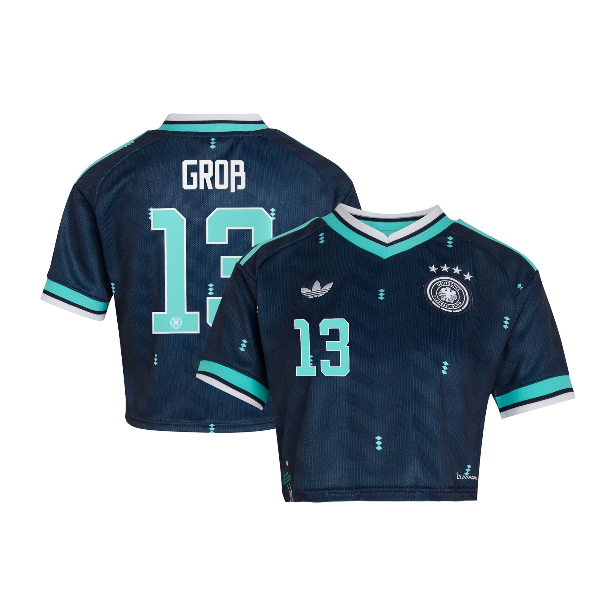 Germany National Team adidas Away Shirt 2026 - Womens Cropped with Groß 13 printing