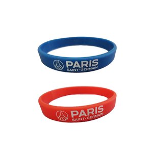 Bracelet en silicone PSG - Rouge/Bleu, vue 1