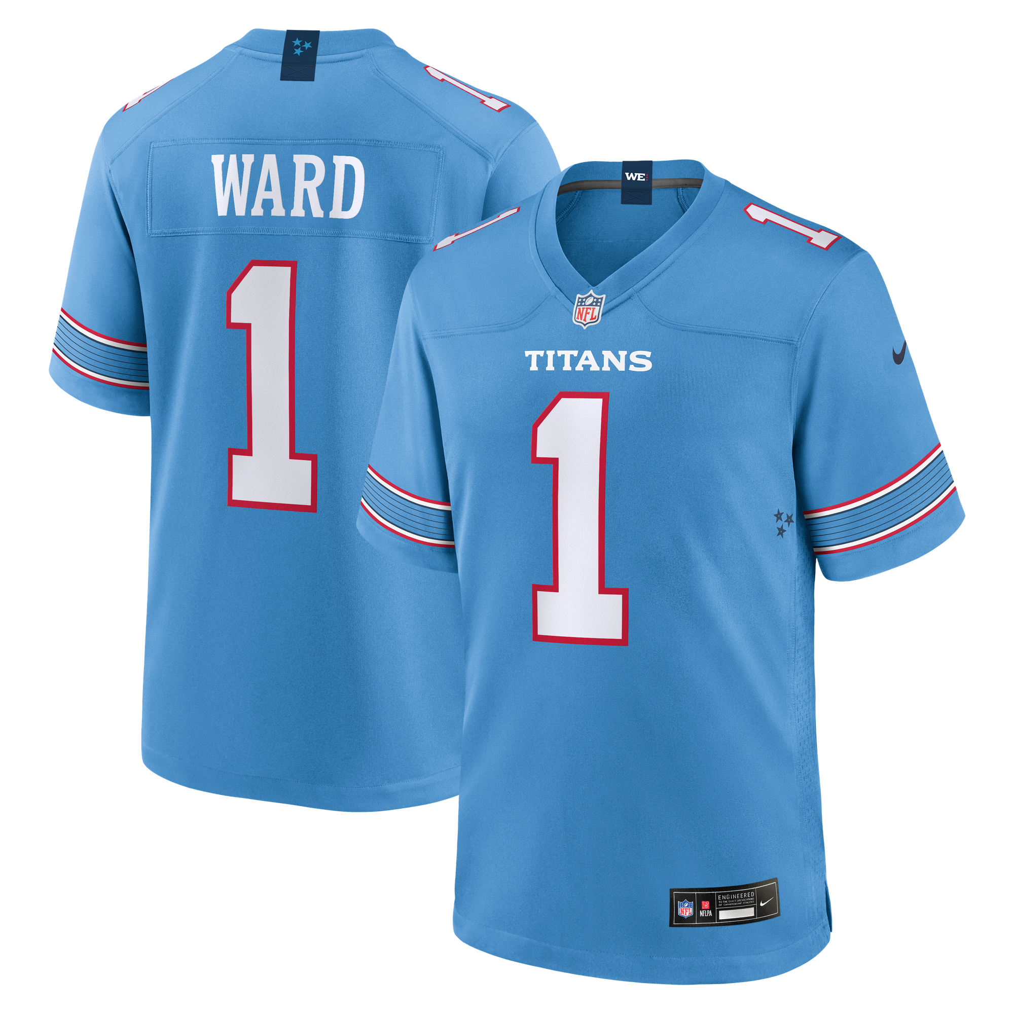 Tennessee Titans Nike Game Home Jersey - Light Blue - Cameron Ward - Mens