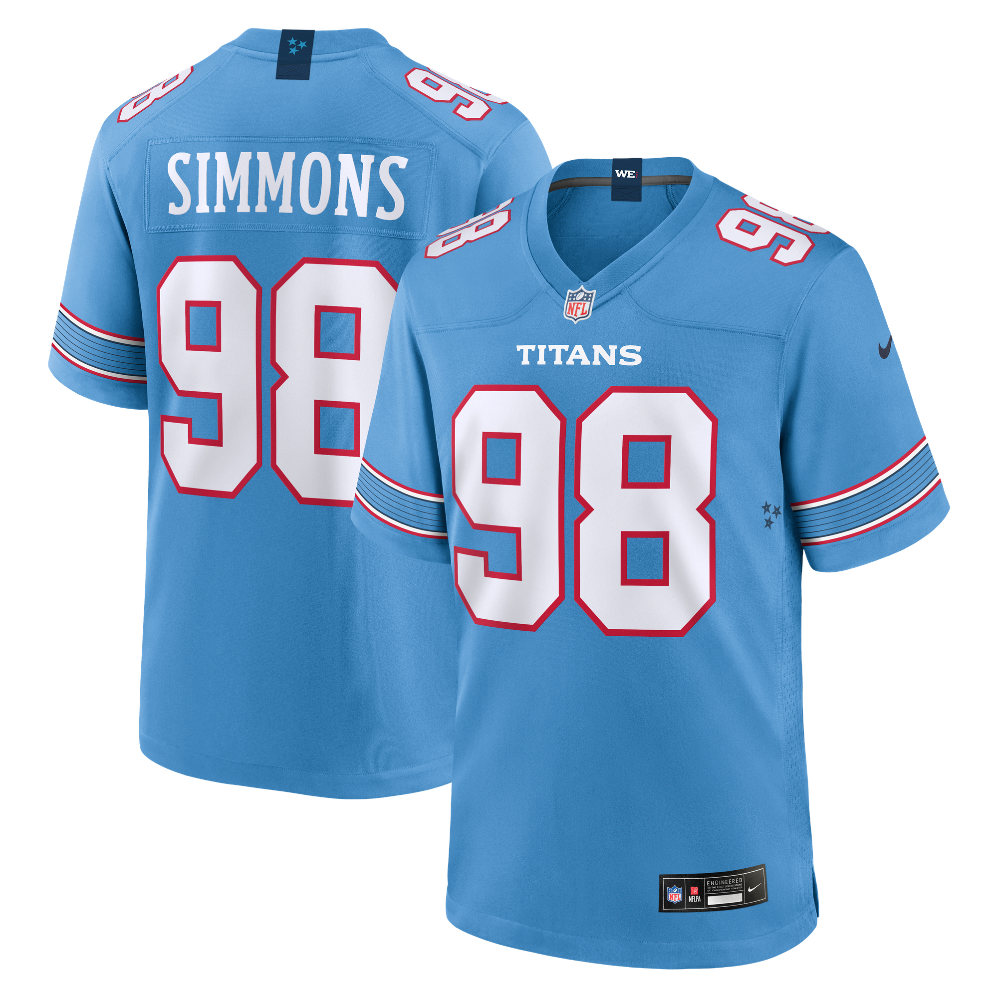 Tennessee Titans Nike Game Home Jersey - Light Blue - Jeffery Simmons - Mens