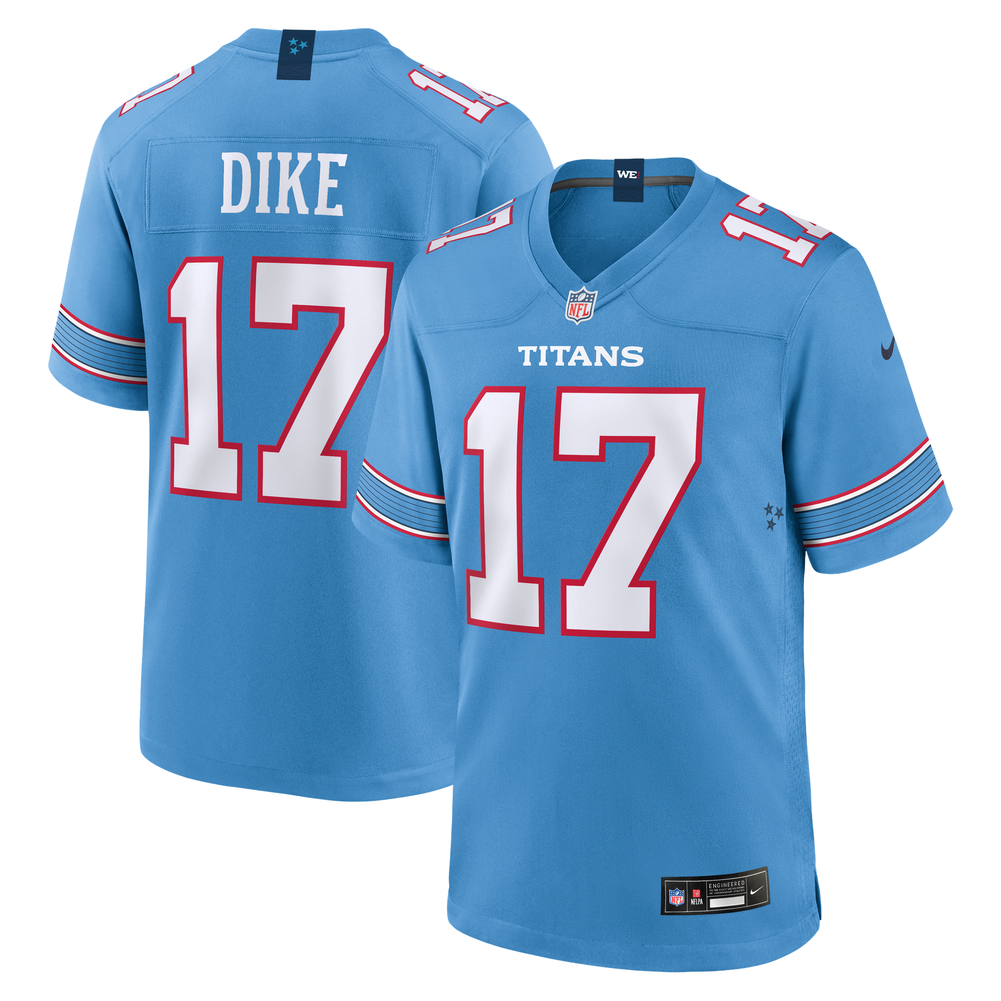 Tennessee Titans Nike Game Home Jersey - Light Blue - Chimere Dike - Mens