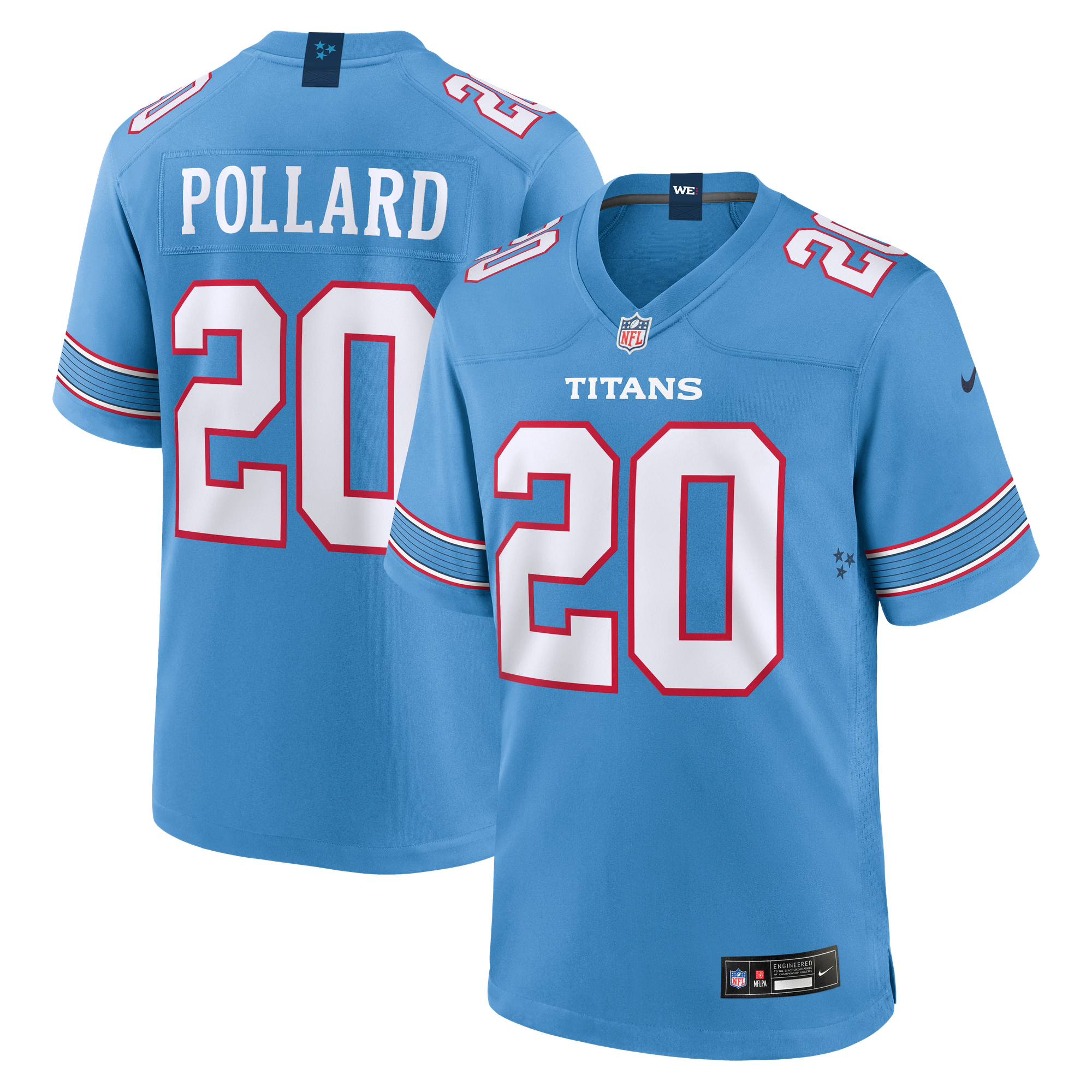 Tennessee Titans Nike Game Home Jersey - Light Blue - Tony Pollard - Mens
