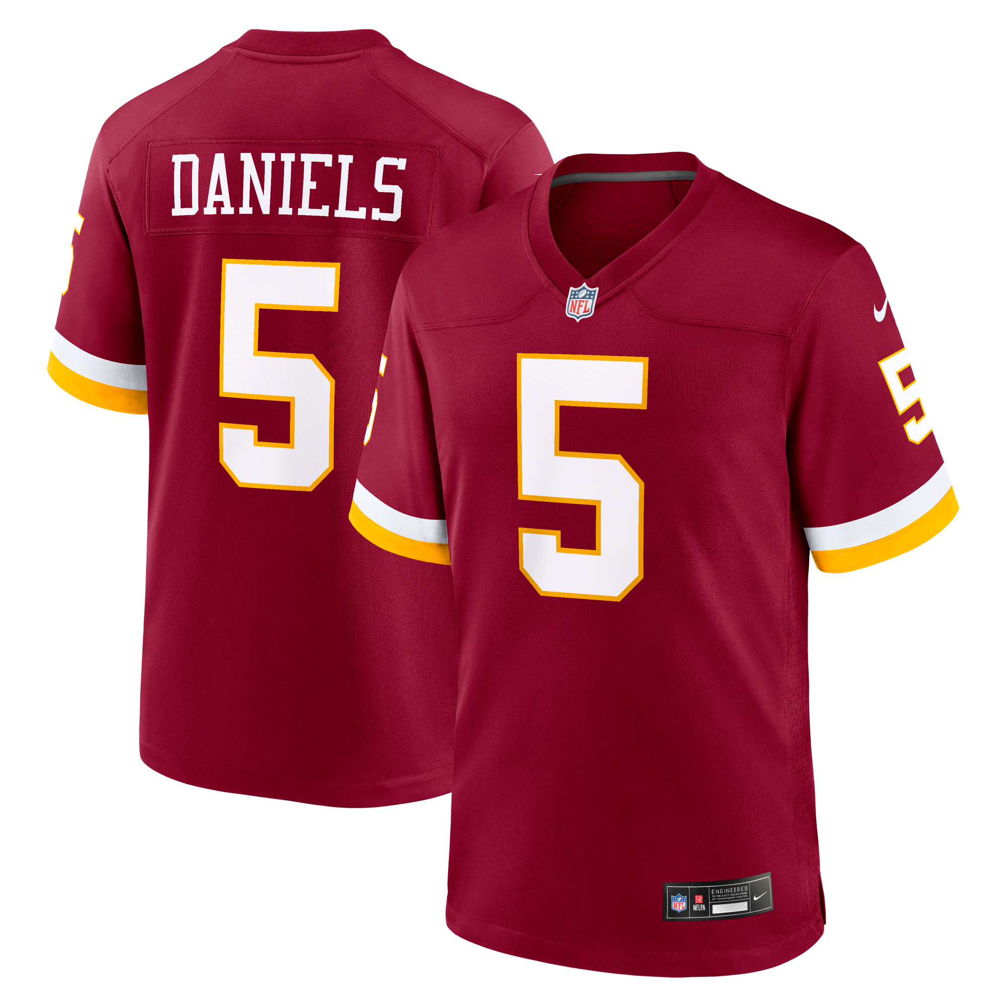 Camiseta Nike Game de la 1ª equipación del Washington Commanders - Borgoña - Jayden Daniels - Hombre