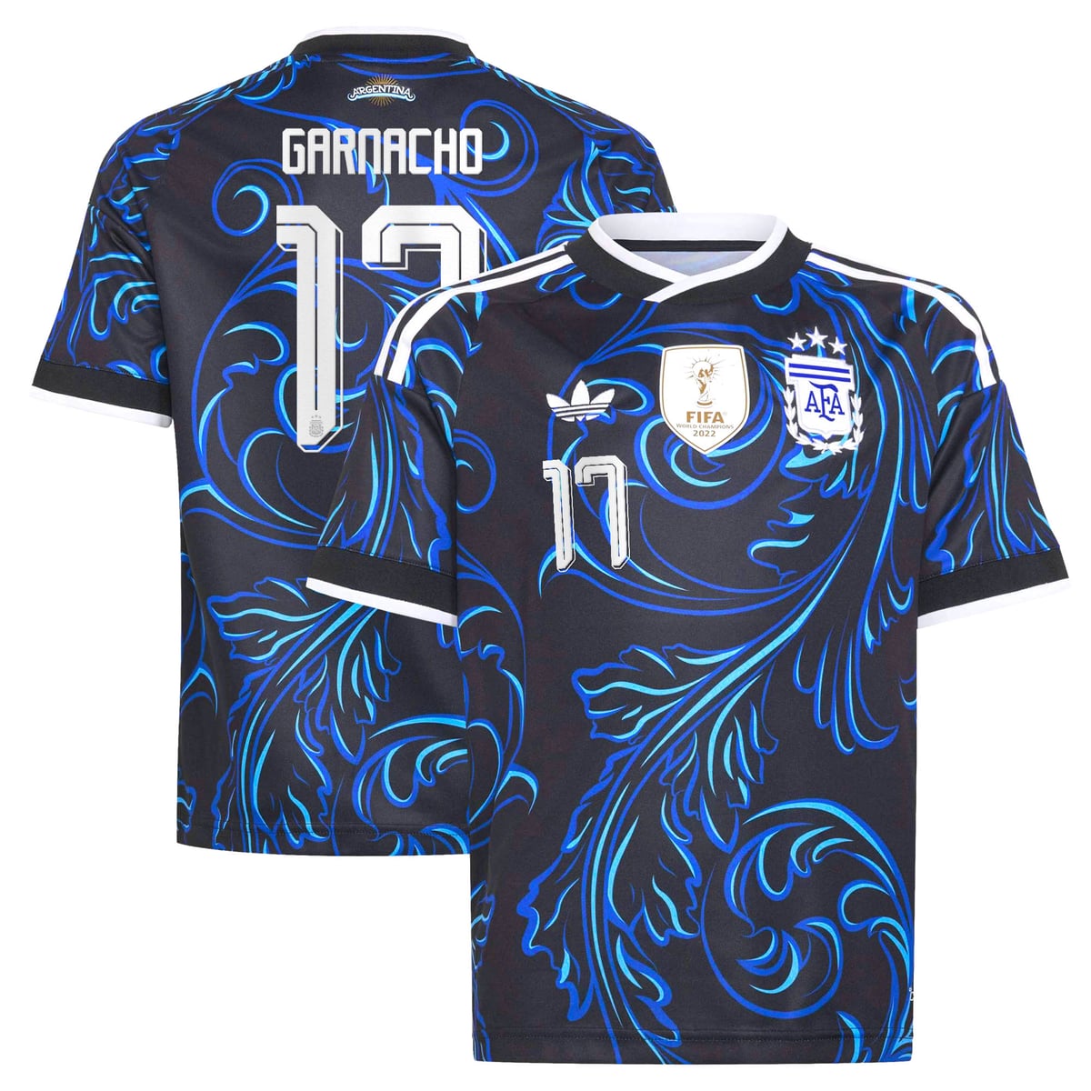 Maillot Extérieur Argentine adidas 26 - Enfant avec flocage Garnacho 17