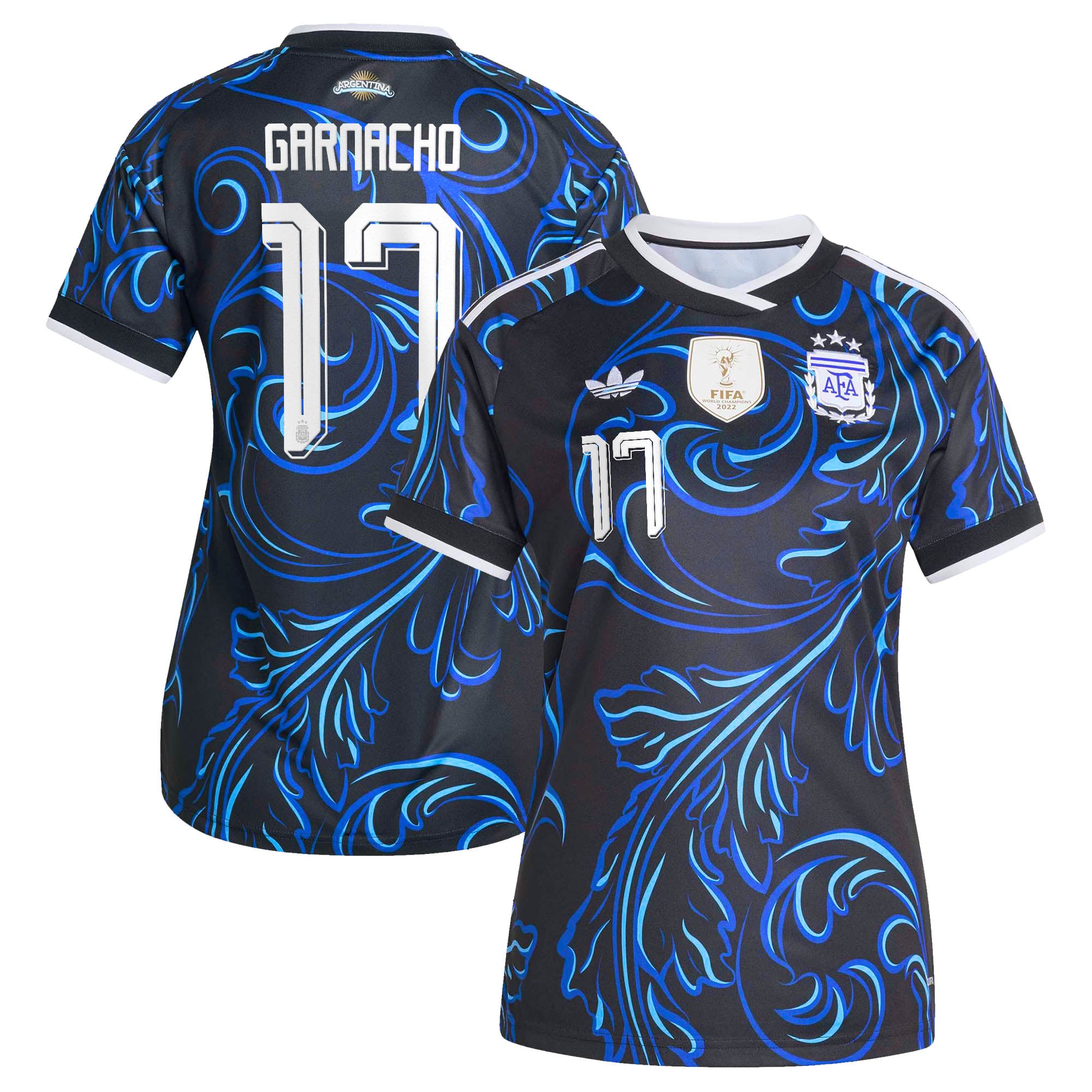 Maillot Extérieur Argentine adidas 26 - Femme avec flocage Garnacho 17