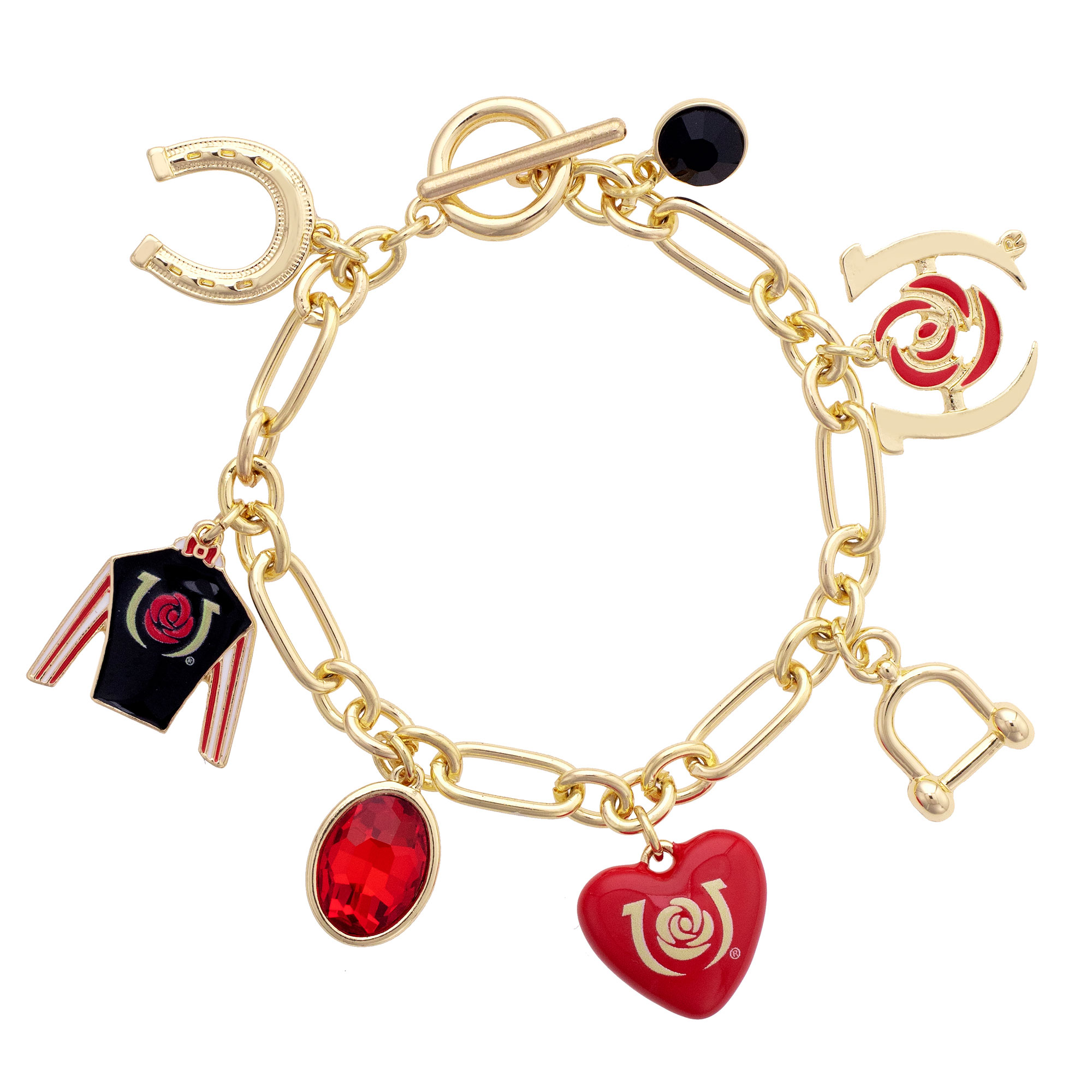 CANVAS Style Kentucky Derby  18k Gold-Plated Heart Charm Bracelet