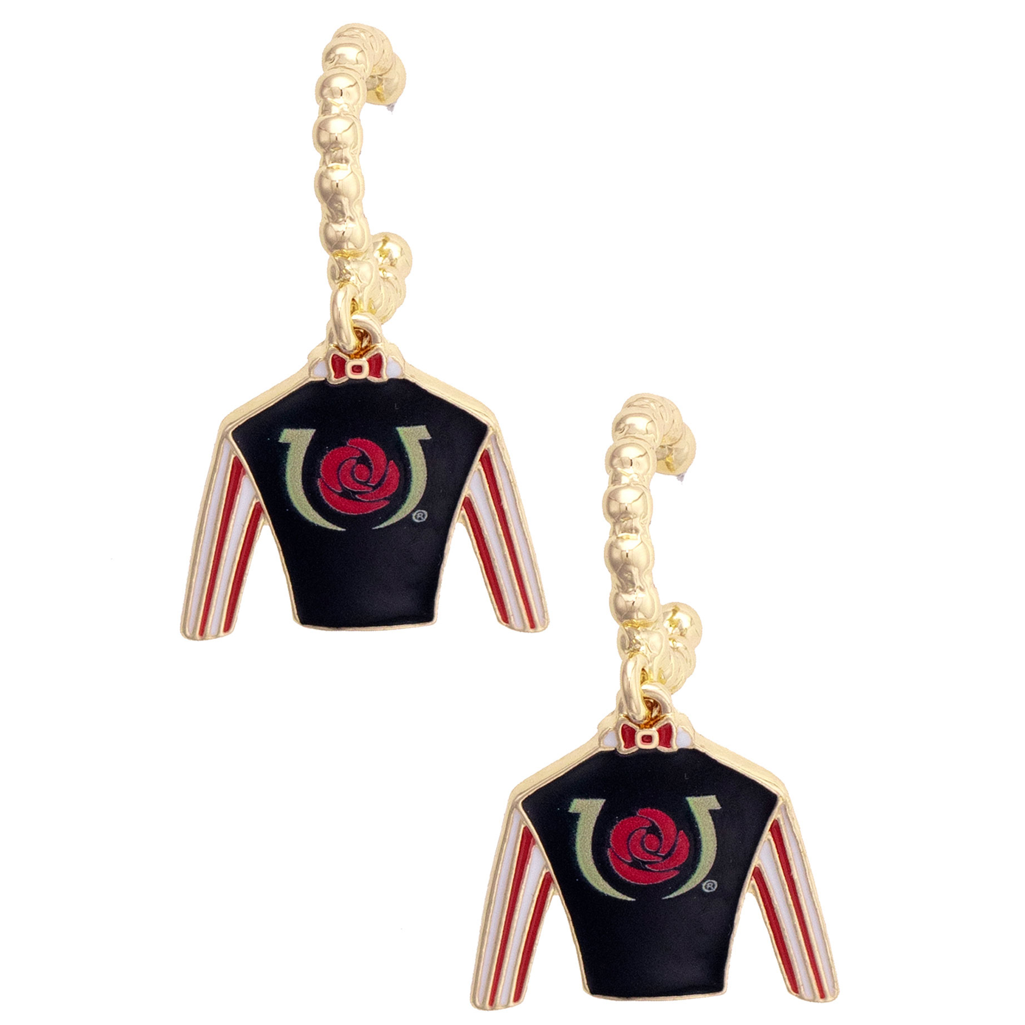 CANVAS Style Kentucky Derby  Jockey 18K Gold-Plated Hoop Earrings