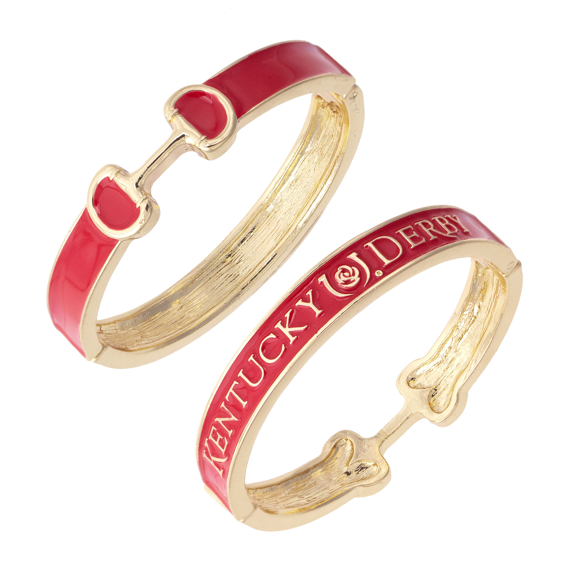CANVAS Style Kentucky Derby 18k Gold-Plated Horsebit Hinge Bangle