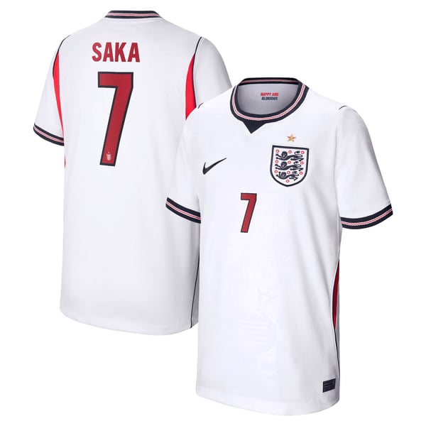 Maillot Domicile Stadium Angleterre Nike 2026 - Enfant avec flocage Saka 7