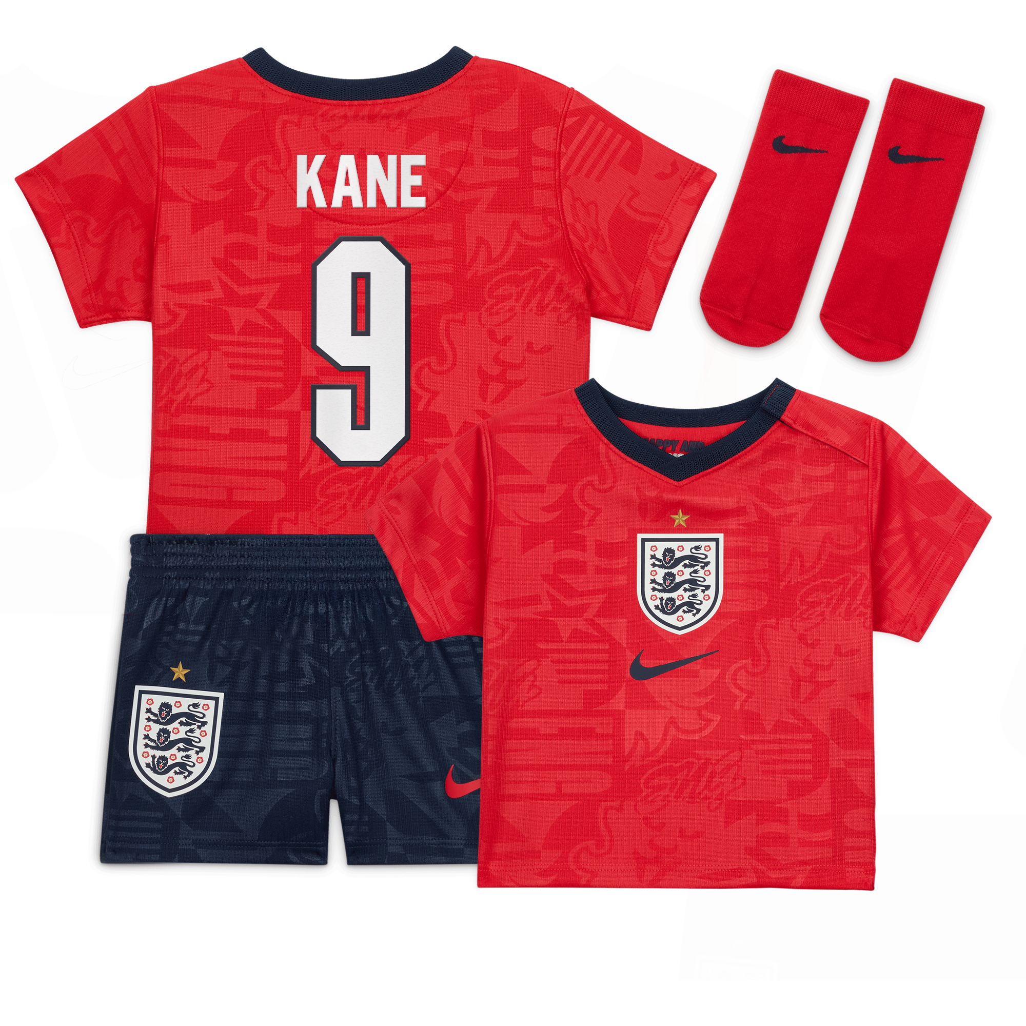 Conjunto Nike Stadium de la 2ª equipación del Inglaterra 2026 - Bebés dorsal Kane 9: retailer-supplied image